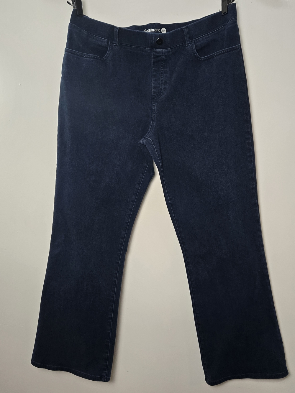 Betabrand Navy Flare Wide-Leg Jeans